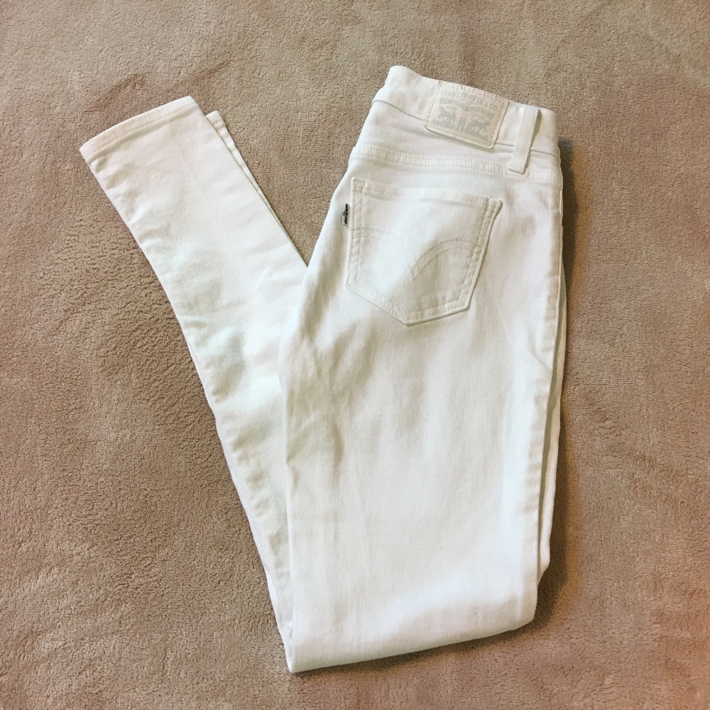 Levi's White 535 Super Skinny Jeans 25/30